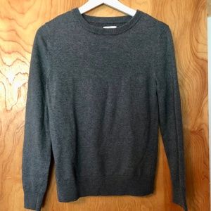 LL Bean Sweater Wool Pullover Long Sleeve Gray